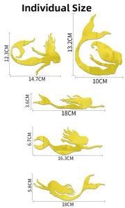 Specifiche dimensioni per adesivi murali 3D a sirena in acrilico specchiato oro