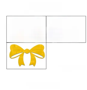 Golden acrylic mirror wall stickers with mustache and bow designs, 30x20cm size panels