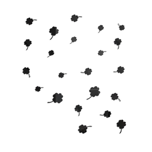 3D acrylic black clover wall stickers for living room decor with a glossy mirror effect