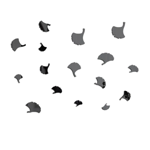Black 3D acrylic ginkgo leaf wall stickers with a glossy mirror finish for home decor