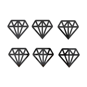 6er-Set schwarze Diamant-Wandaufkleber aus Acryl mit 3D-Effekt für moderne Wanddekoration