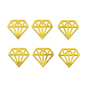 6er-Set goldene Spiegel-Acryl-Wandtattoos in Diamantform mit glänzender Metalloptik