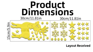 Detailed view of 3D acrylic deer wall stickers with stars and snowflakes layout