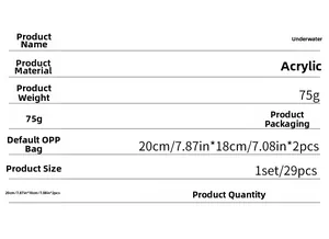 Specifications of marine acrylic mirror wall decals with 29 pieces in 5 colors