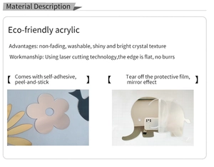 Détails des stickers muraux miroirs en acrylique écologique avec bords coupés au laser