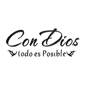 3D spiegel acryl muursticker met Spaanse quote Con Dios todo es Posible in zwart