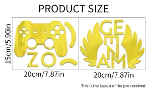 Guide des tailles pour stickers muraux manette de jeu en acrylique avec mesures