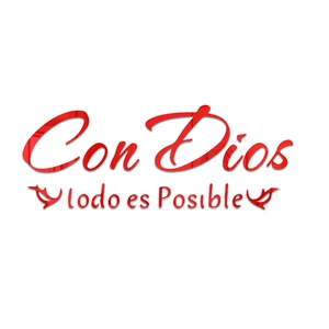 Rode 3D acryl muursticker met Spaanse tekst Con Dios todo es Posible voor decoratie