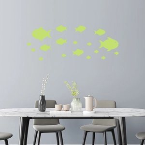 Luminous glow-in-the-dark fish wall stickers for modern children's room home decoration