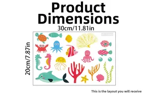 Luminous underwater ocean animal wall stickers for kids rooms, product size 30cm x 20cm