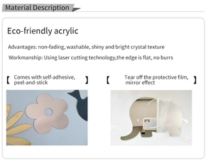 Detailed view of self-adhesive acrylic mirror wall stickers with smooth laser-cut edges