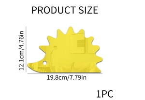 3D yellow hedgehog wall sticker mirror acrylic decor with size 19.8x12.1cm dimensions