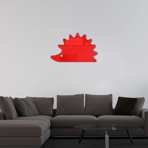 3D red hedgehog acrylic wall sticker for modern living room creative home decoration