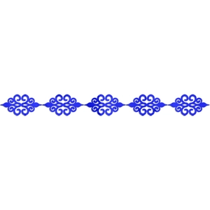 Detailed view of classical blue acrylic self-adhesive decorative wall border stickers