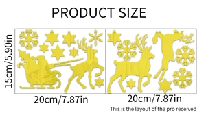 Detailed dimensions of Santa Claus mirror wall sticker for Christmas decor