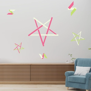 Luminous wall stickers forming star shapes for creative home DIY glowing decoration