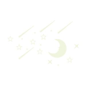 Luminous moon and star wall stickers set with glowing crescent for kids room decor