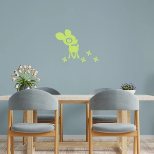 Glow in the dark cartoon deer wall stickers for children room nursery decor