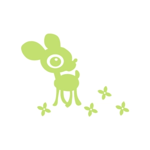 Luminous cartoon deer wall sticker in light green for children room decor and wall art