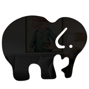 Modern 3D elephant acrylic mirror wall sticker for living room and bedroom home decor