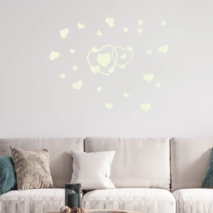 Autocollants muraux coeur lumineux dans un salon moderne pour la décoration intérieure