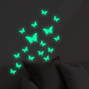 3D Luminous Butterfly Wall Stickers Glow In The Dark PET Removable Butterfly Decals For Kids Room Bedroom Living Room Home Decor
