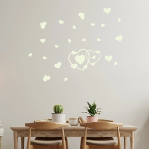 Stickers muraux coeur lumineux pour chambre avec effet fluorescent décoratif