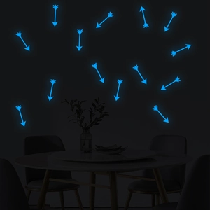 Blue Glow In The Dark Arrow Wall Stickers Luminous Fluorescent PET Wall Decals For Kids Room Bedroom Home DIY Decoration Arrow Stickers