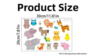 Luminous animal wall stickers featuring cartoon elephant and giraffe patterns, 30x20cm set