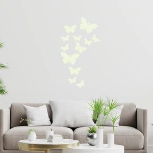 Fluorescent butterfly wall stickers for children's room decoration, set of 12 pieces