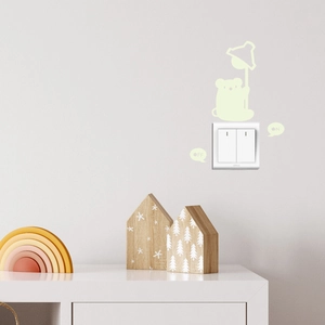 Glow-in-the-dark koala light switch sticker with ON OFF labels for kids room decoration