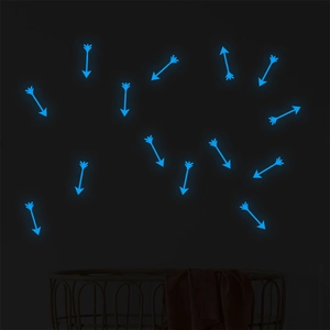 Luminous blue arrow wall stickers glowing in dark kids room bedroom wall decor