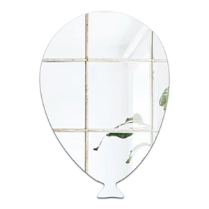 Detail of mirror acrylic balloon wall sticker showing smooth edges and reflective surface
