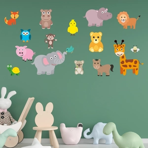Glow-in-the-dark cartoon animal wall stickers for children nursery room decoration