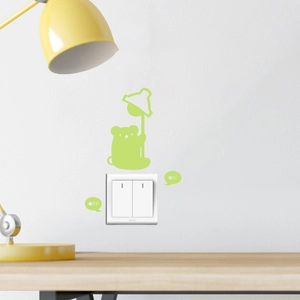 Luminous wall stickers featuring a cute glowing mouse with ON and OFF switch indicators