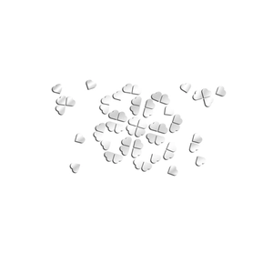 Macro detail of heart mirror wall stickers arranged in a creative clover shape pattern