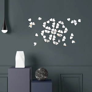 Heart Mirror Wall Stickers Acrylic DIY 3D Self Adhesive Reflective Decal For Living Room Bedroom Modern Home Decor Art