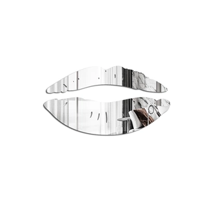 Close-up of red lips acrylic mirror wall sticker set for modern bedroom decoration