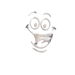 3D acrylic mirror wall stickers featuring creative smiley face emoji decor for living room