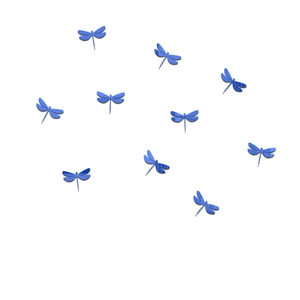 Lot de 10 autocollants muraux 3D libellules en acrylique bleu effet miroir pour déco