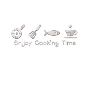 3D acrylic mirror wall stickers with Enjoy Cooking Time quote for kitchen decor