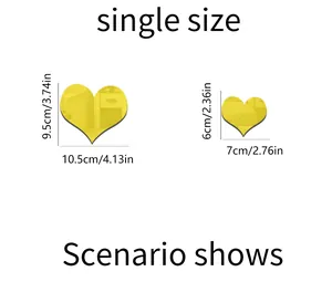 Size specifications for self-adhesive acrylic mirror wall stickers with heart design