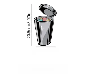 Waterproof PVC sticker dimensions for small waste bins measuring 20.5cm by 11.5cm
