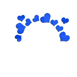 Set of 11 blue heart mirror wall stickers made of acrylic for 3D home wall decoration
