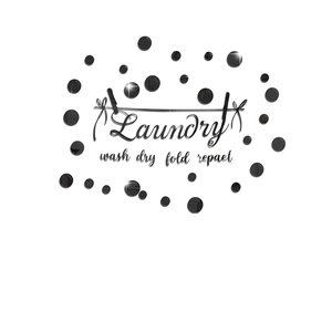 Detail of 3D mirror acrylic Laundry lettering wall stickers for laundry room decor