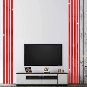 Strisce adesive murali a specchio in acrilico rosso per sfondi decorativi e bordi decorati