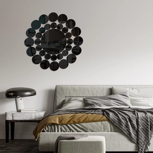 Modern black circular mirror wall stickers for living room and bedroom creative decoration