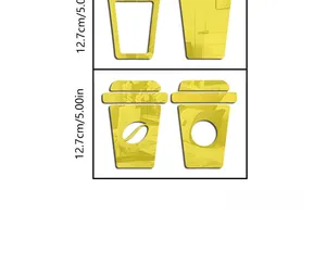 Detail diagram showing the 12.7cm layout of the coffee cup acrylic mirror wall stickers