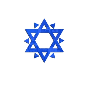 Blue hexagram mirror acrylic wall stickers with modern geometric star design for home decor