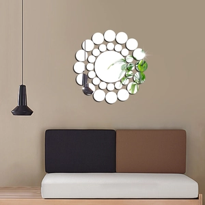 Acrylic Mirror Wall Sticker DIY Geometric Sunburst Circle Removable Mirror Decal For Living Room Bedroom Home Decor